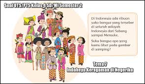 Maybe you would like to learn more about one of these? Soal Uts Pts Kelas 4 Sd Mi Semester 2 Tema 7 Indahnya Keragaman Di Negeriku Contoh Rpp Sd Dan Soal Sd