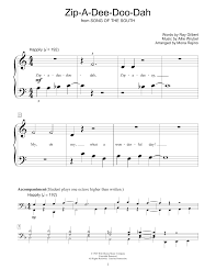 Ray Gilbert Zip A Dee Doo Dah Arr Mona Rejino Sheet Music Notes Chords Sheet Music Notes Piano Music Notes Sheet Music