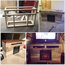Diy Electric Fireplace Tv Stand Entertainment Center Pallet Skid Electric Fireplace Tv Stand Fireplace Tv Stand Fireplace Entertainment Center