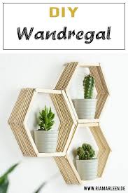 Diy Waben Wandregal Aus Eisstabchen Basteln Diy Wandregal Deko Ideen Diy Dekoration