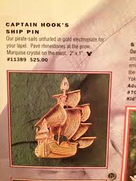 Peter Pan Captain Hook S Ship Pin Captain Hook Disney Jewelry Captain