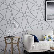 grijs geometrische behang voor woonkamer slaapkamer grijs wit gedessineerde modern design wall paper roll home decor wallpapers aliexpress geometric wallpaper living room wall decor trends wallpaper living room