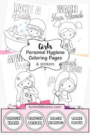 Girls Personal Hygiene Coloring Pages Stickers Free Printable Fun For Little Ones Personal Hygiene Preschool Coloring Pages Kids Hygiene