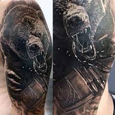 So to choose a bear skull tattoo is mixing the two meanings together. Top 63 Best Bear Tattoo Design Ideas In 2021 Grizzly Bear Tattoos Animal Tattoos Animal Tattoos For Men