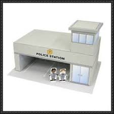 Canon Papercraft Police Station Free Paper Model Download Police Station Paper Models Police