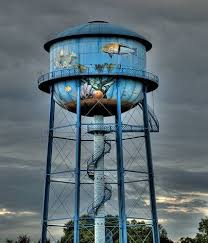 Blue Underwater Painted Water Tower Water Tower Windmill Water Tower