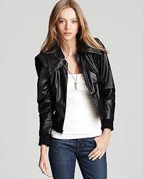 Cropped Black Leather Jacket Alice And Olivia Black Leather Jacket Outfit Jackets