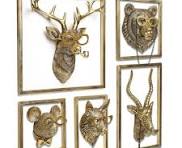 MOEPISY 5-Pieces Animal Heads Wall Sculpture Resin Wall ...