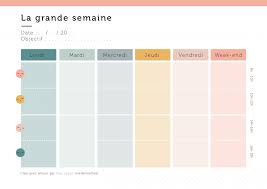 (l'utilisation de cette image « semainier » est réservée à un usage personnel). Semainier Pastel Imprimer Saxe