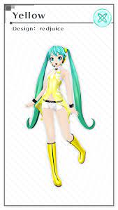 Yellow Design Redjuice Hatsune Miku Outfits Miku Hatsune Miku
