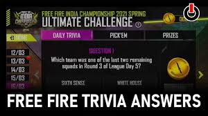 A drinking team with a trivia problem 113. Free Fire India Esports Ultimate Challenge Day 5 All Questions Answers