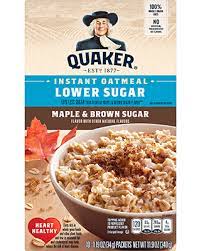 * percent daily values are based on a 2000 calorie diet. Lower Sugar Instant Oatmeal Maple Brown Sugar Quaker Oats