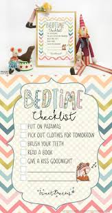 diy crafts bedtime checklist printable a cute bedtime