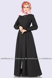Moda Selvim Kemer Detayli Ferace 2145ms212 Siyah Dresses Abaya Fashion Muslim Fashion