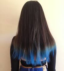 How i did my sunset/rainbow hair. Dip Dye Hair Blue On Brown Hair Best Inntrendingnow Com Dipped Hair Black Hair Dye Dip Dye Black Hair