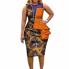 Fashion African Dresses For Women Bazin Riche African Print Cotton Midi Dress Sleeveless Bodycon Elegant Party Clothes Wy3798 Africa Clothing Aliexpress In 2020 African Dresses For Women Latest African Fashion Dresses