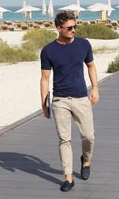 Calça Bege Com Camisa Jeans Masculina Imagem Relacionada Mens Casual Outfits Smart Casual Menswear Mens Outfits