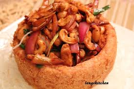 crispy yam ring with kung pao chicken 佛砵宫保雞丁 chinese new year series food yams recipe taro recipes