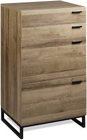 This 4 drawer tall dresser has a top drawer with a divider inside while giving a two drawer look on the outside. Amazon Com Wlive 4 Drawer Dresser Tall Chest Of Drawers Wood Storage Cabinet With Sturdy Metal Frame For Bedroom And Living Room Rustic Brown Kitchen Dining