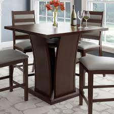 Dining tables tend to be made to a standard height of 30 inches (76cm). Corliving Bistro 36 Inch Counter Height Cappuccino Dining Table With Curved Base The Home Depot Canada