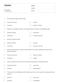 Free Printable Economics Worksheets
