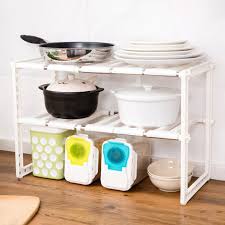 We have both open cabinets and options with doors and locks. Adjustable Shelf Kitchen Under Sink Cupboard Storage Organiser Rack Tanga