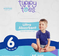 Tippy Toes Super Pack Size 6 (35+ lb) Ultra Absorbent Diapers