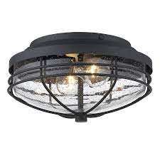 Made of cast aluminum in a black matte finish and a frosted diffuser with crisp corners. Golden Lighting Seaport 12 In W Natural Black Uv Outdoor Flush Mount Light In The Outdoor Flush Mount Lights Department At Lowes Com