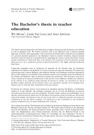 Pdf The Bachelor S Thesis In Teacher Education
