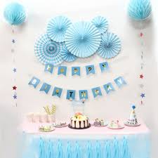 See more ideas about birthday decorations, party, birthday. Blue Birthday Party Paper Decoration Kit Banner Tassel Garland Paper Fan Rosettes Honeycomb Balls Star Garland For Boy Birthday Buy At The Price Of 15 19 In Aliexpress Com Imall Com