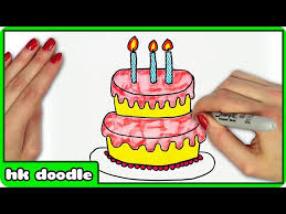 Then draw 4 oval shapes along the vertical lines using pencil for guideline. How To Draw Cake Cute Cartoon Birthday And Piece Of Cake