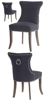 Black Ring Pull Studded Dining Chair 249 Dining Chairs Leather Dining Room Chairs Dining Chairs Buy