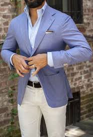 Light Blue Pastel Blue Blazer Light Blue Shirt White Black Pocket Square Black Belt White Blue Blazer Outfit Well Dressed Men Light Blue Blazers