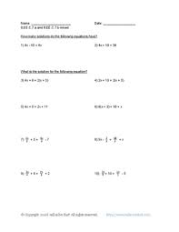 • the first team to get the correct answer with the work shown and hold up their board wins that race and gets 2 points; Math 8th Grade Solving Linear Equations In One Variable By Timothy Unkert