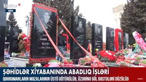 Şəhidlər Xiyabanında abadlıq işləri - VİDEO