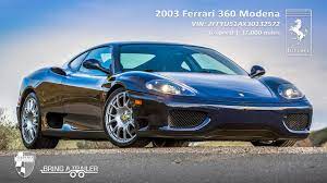 For the record, ferrari mandate new timing belts every three years for all v8 models (not applicable to cars with the f136 chain driven engine). 2003 Ferrari 360 Modena 6 Speed For Sale On Bat Auctions Sold For 90 000 On March 19 2020 Lot 29 241 Bring A Trailer