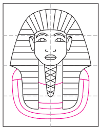 Easy to follow directions, using right brain drawing techniques, showing how to draw an egyptian pharaoh. How To Draw King Tut Art Projects For Kids