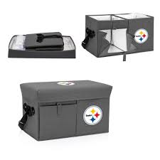 They can protect items of furniture from sticky fingers and pet hair. Pittsburgh Steelers Ottoman Portable Cooler Gray Picnic Time Family Of Brands