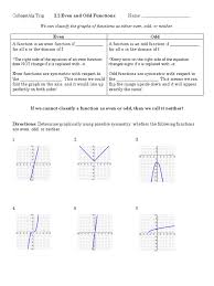 2 2 Even Odd Functions Analysis Teaching Mathematics