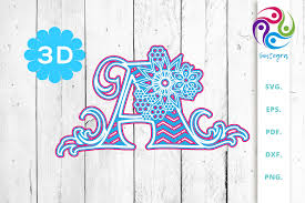 Download 3d Multilayer Floral Chevron Letter A Svg Cut File By Sintegra Thehungryjpeg Com