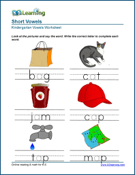 Trusted by 85% of u.s. Free Preschool Kindergarten Vowels Worksheets Printable K5 Learning