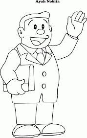 Mewarnai, melukis, menyobek dan melipat kertas, sudah mampu memasukkan kancing baju lewat lubang kancing, memegang gunting dengan benar, meronce dan latihan memegang pensil untuk menulis (seefeldt dan wasik, 2008:66). Mewarnai Ayah Nobita Nangri