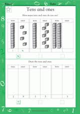 These worksheets introduce the concept of place value held within double digit numbers. Tens And Ones I Math Practice Worksheet Grade 1 Teachervision