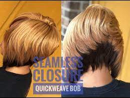 Seamless Closure Quickweave Bob Youtube Quick Weave Bob Quick Weave Line Bob Haircut