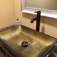 Related:stone vessel sink copper vessel bathroom sink vessel sink faucet combo rustic vessel sink. Vigo Copper Gold Glass Rectangular Vessel Bathroom Sink Reviews Wayfair