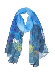 details about isaac mizrahi live women blue scarf one size