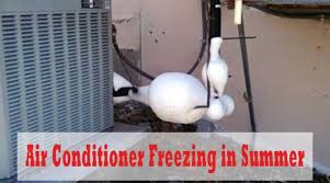 As a result, your air conditioner's refrigerant lines freeze due to decreased temperature. Air Conditioner Frozen Pipe Outside In The Florida Summer All Time Air Conditioning