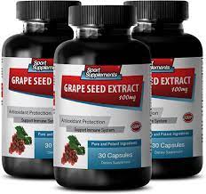 Amazon.com: Sport Supplement Grape Seed Powder - Grape Seed Extract -  Antioxidant Detox (3 Bottles - 90 Capsules) : Health & Household
