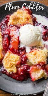 Easy Plum Cobbler Recipe Recipe Plum Recipes Berries Recipes Cobbler Recipes