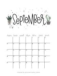 Procrastinate Create Free September Calendar Printable September Calendar Calendar Printables September Calendar Printable